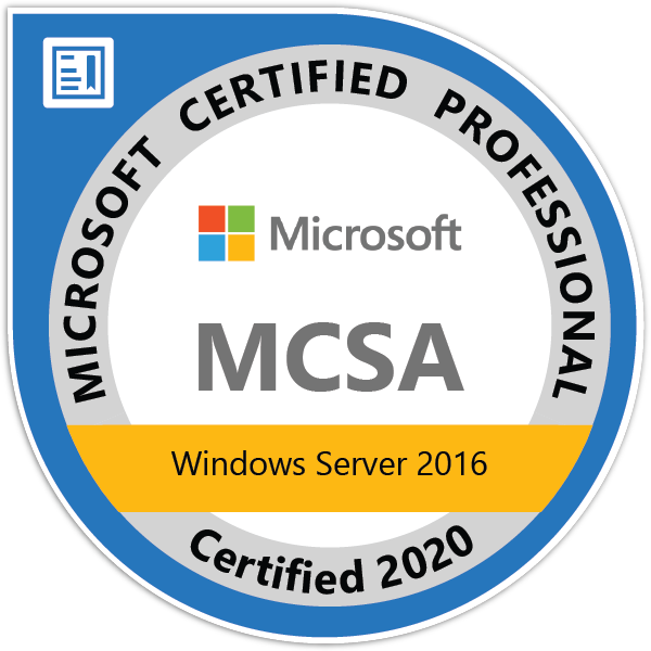 Microsoft MCSA Windows Server 2016